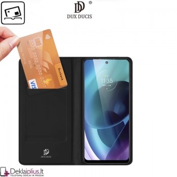 Dux Ducis dirbtinės odos viršelis - juodas (Motorola Moto G71 5G) Dux Ducis dirbtinės odos viršelis - juodas (Motorola Moto G71 5G)